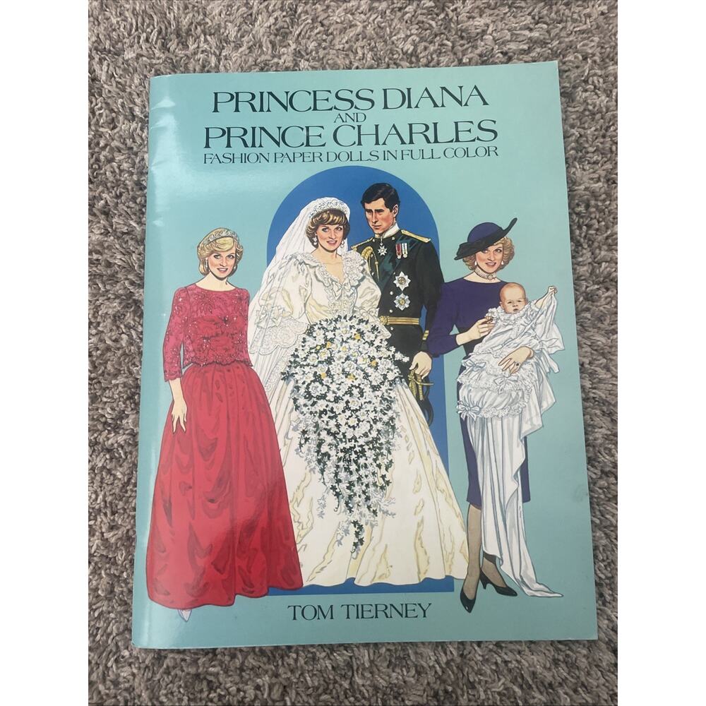 Princess Diana and Prince Charles Paper Dolls Uncut Excellent condition 1985
